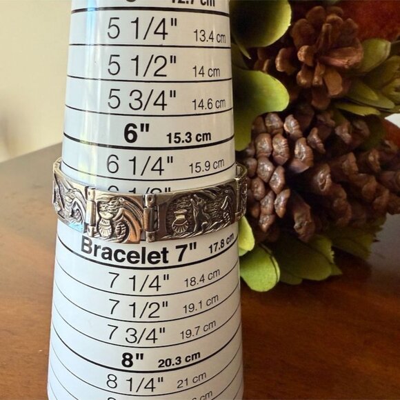 VTG 1980'S Navajo Tommy Jackson Storyteller 925 Sterling Silver Braclet 32 Grams - Picture 16 of 16